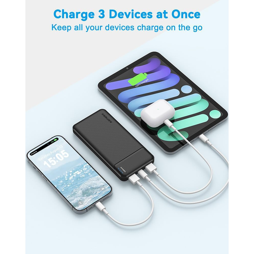 2 шт Power Bank Повербанк AsperX 10000 мАч с выходом USB C быстрая зарядка