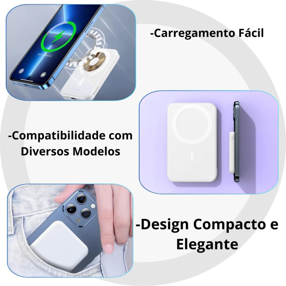 Power Bank Повербанк 5000 mAh с беспроводной зарядкой для iPhone