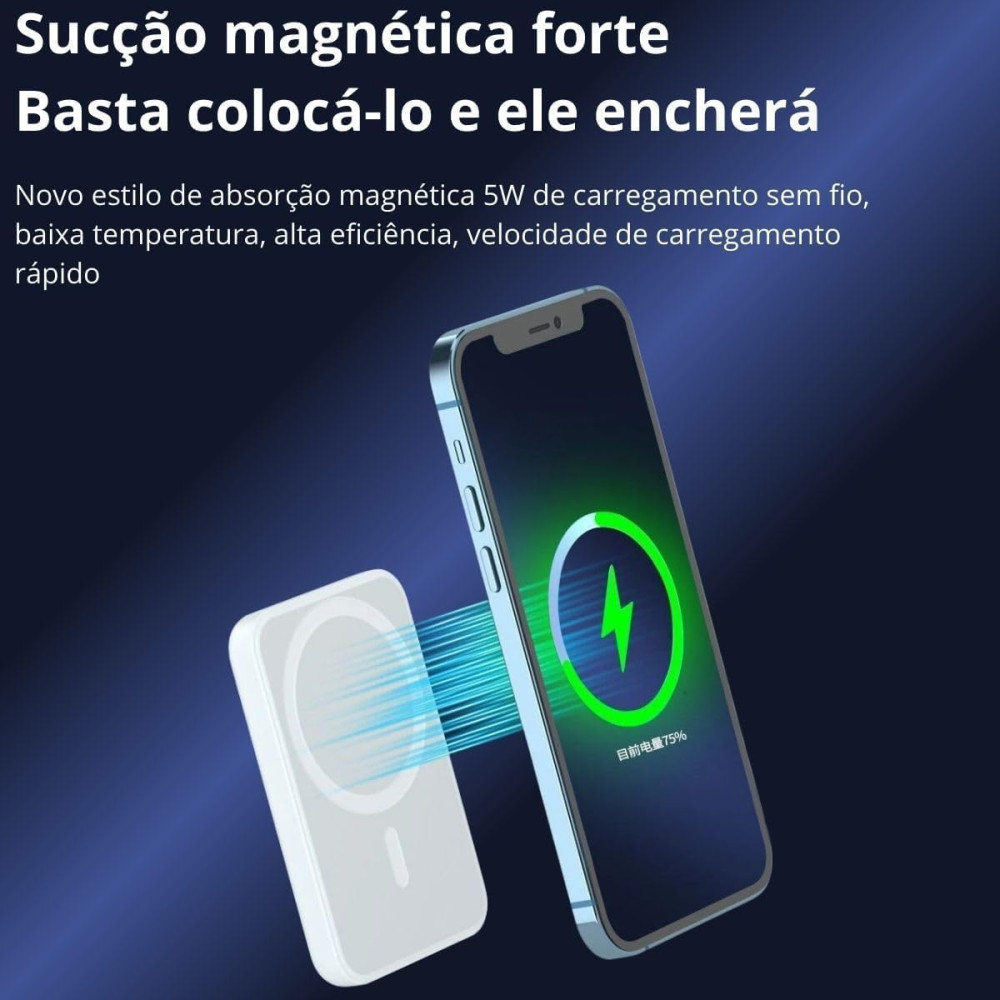 Power Bank Повербанк 5000 mAh с беспроводной зарядкой для iPhone