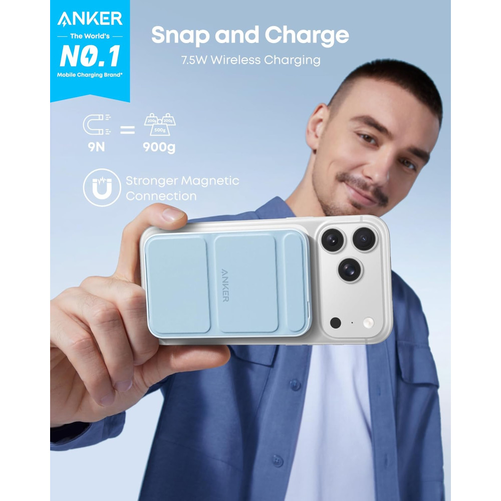 Магнитный павербанк Anker 622 MagGo 5000mAh беспроводной MagSafe