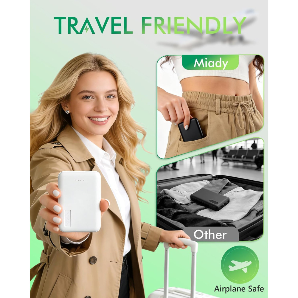 Повербанк Miady HYD009 5000 мАч комплект 2 шт USB A USB C