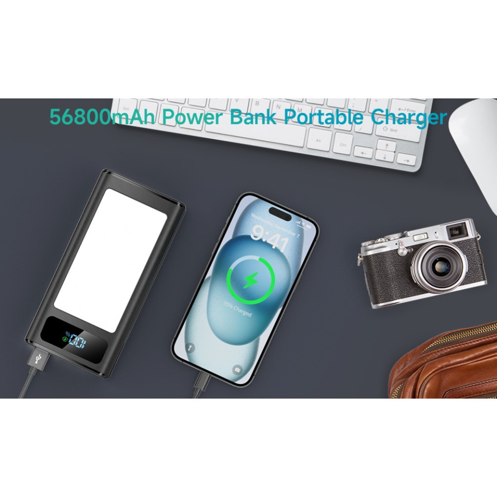 Power Bank Павербанк Tolibabay 56800 мАч 65 Вт, 9 портов зарядки