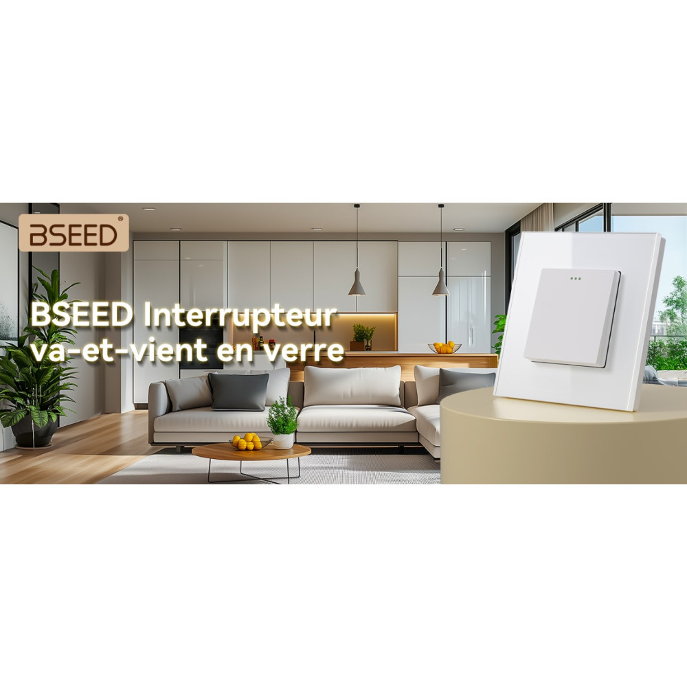Настенный одинарный выключатель BSEED закаленное стекло