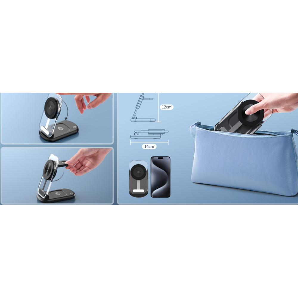 Магнитная беспроводная зарядная станция для Apple Mukiya 3в1