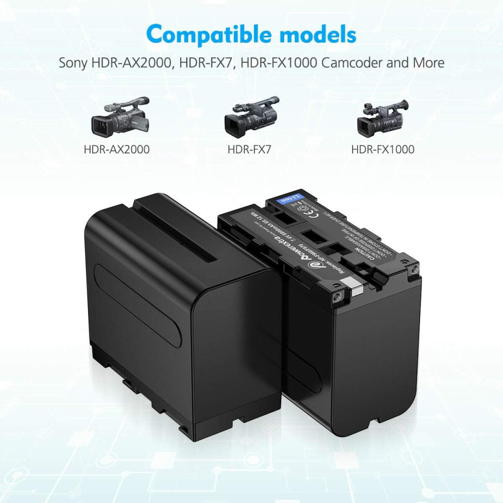 Аккумуляторы и зарядное устройство для Powerextra для Sony NP-F970 Sony NP-F960 2 X 8800 мАч