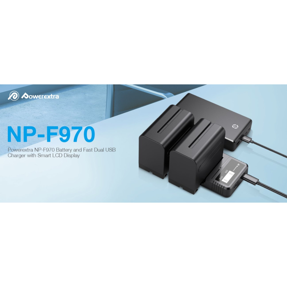 Аккумуляторы и зарядное устройство для Powerextra для Sony NP-F970 Sony NP-F960 2 X 8800 мАч