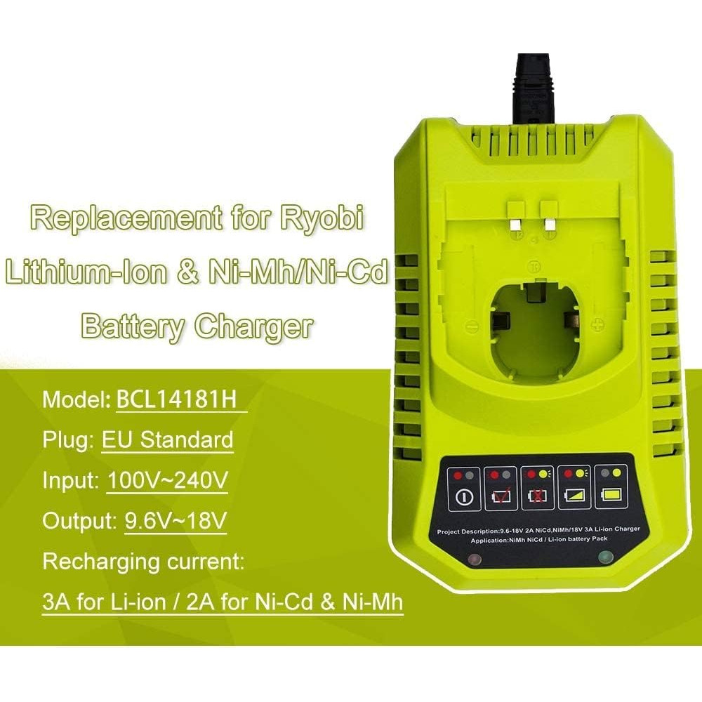 Зарядное устройство 9 6V–18V для Ryobi ONE+ 3A