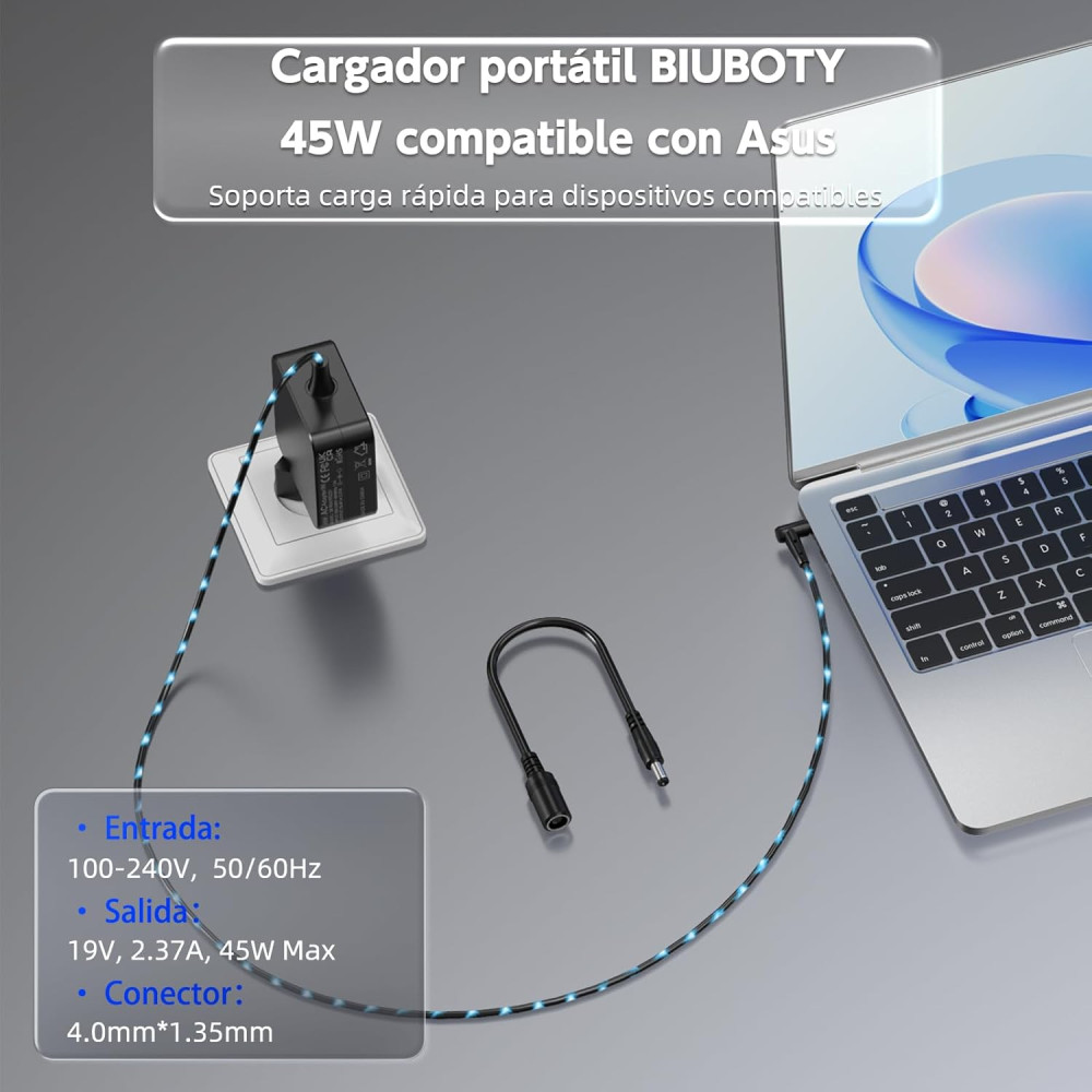 Блок живлення BIUBOTY 45W 19V для ноутбуків ASUS ZenBook / VivoBook