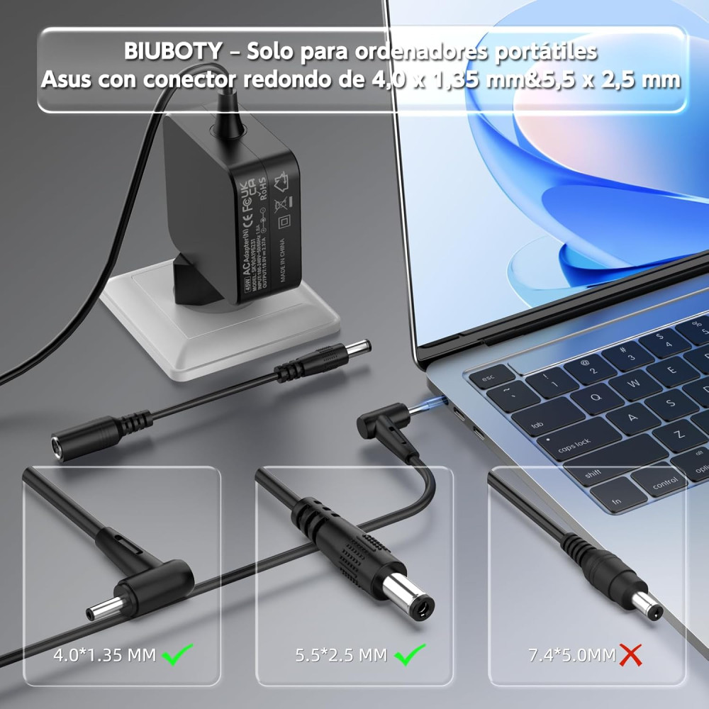 Блок живлення BIUBOTY 45W 19V для ноутбуків ASUS ZenBook / VivoBook
