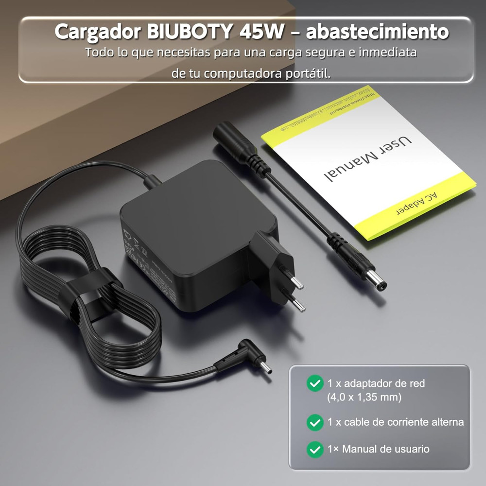 Блок живлення BIUBOTY 45W 19V для ноутбуків ASUS ZenBook / VivoBook