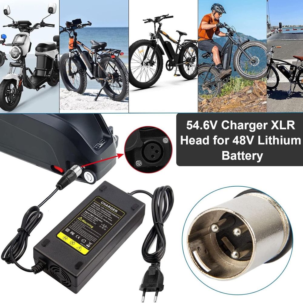 Зарядний пристрій 54 6V 2A для електровелосипеда та самоката XLR 3-pin для 48V батарей
