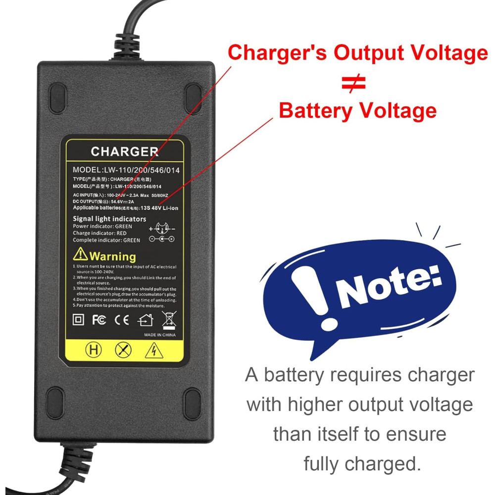 Зарядний пристрій 54 6V 2A для електровелосипеда та самоката XLR 3-pin для 48V батарей