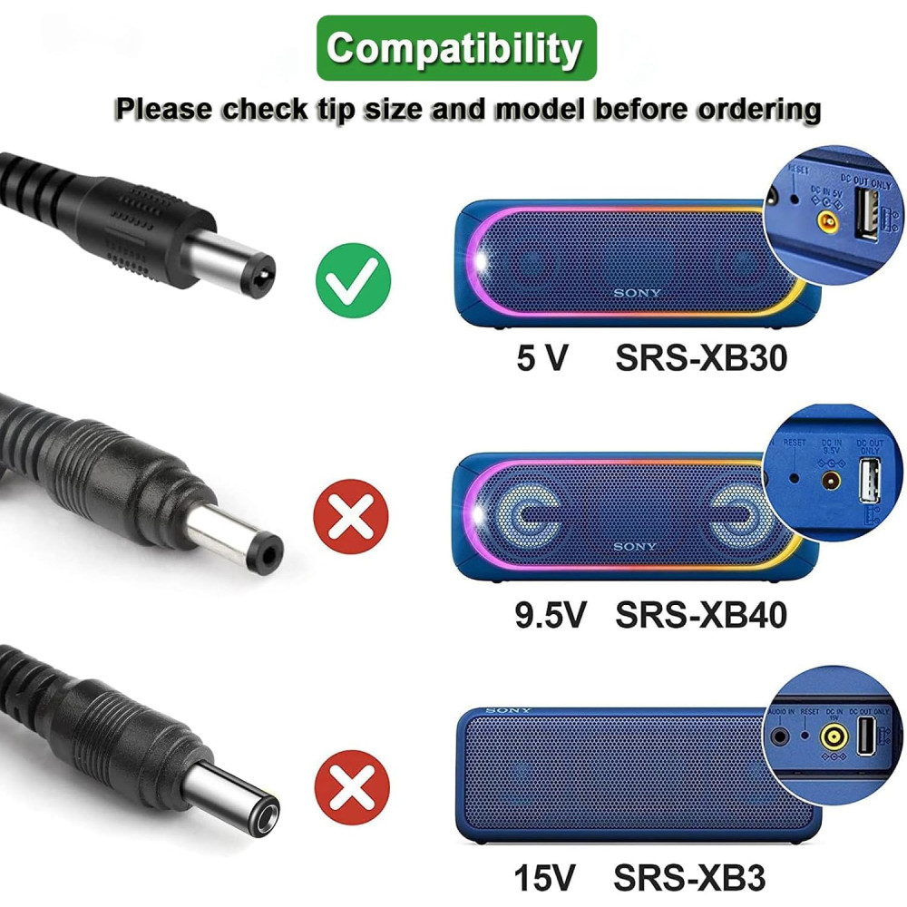 Зарядное устройство для Gonine 5V 3A для колонок Sony SRS XB30 XB41