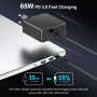 Зарядное устройство для USB-C 65W YKEJCLD для ноутбуков PD быстрая зарядка