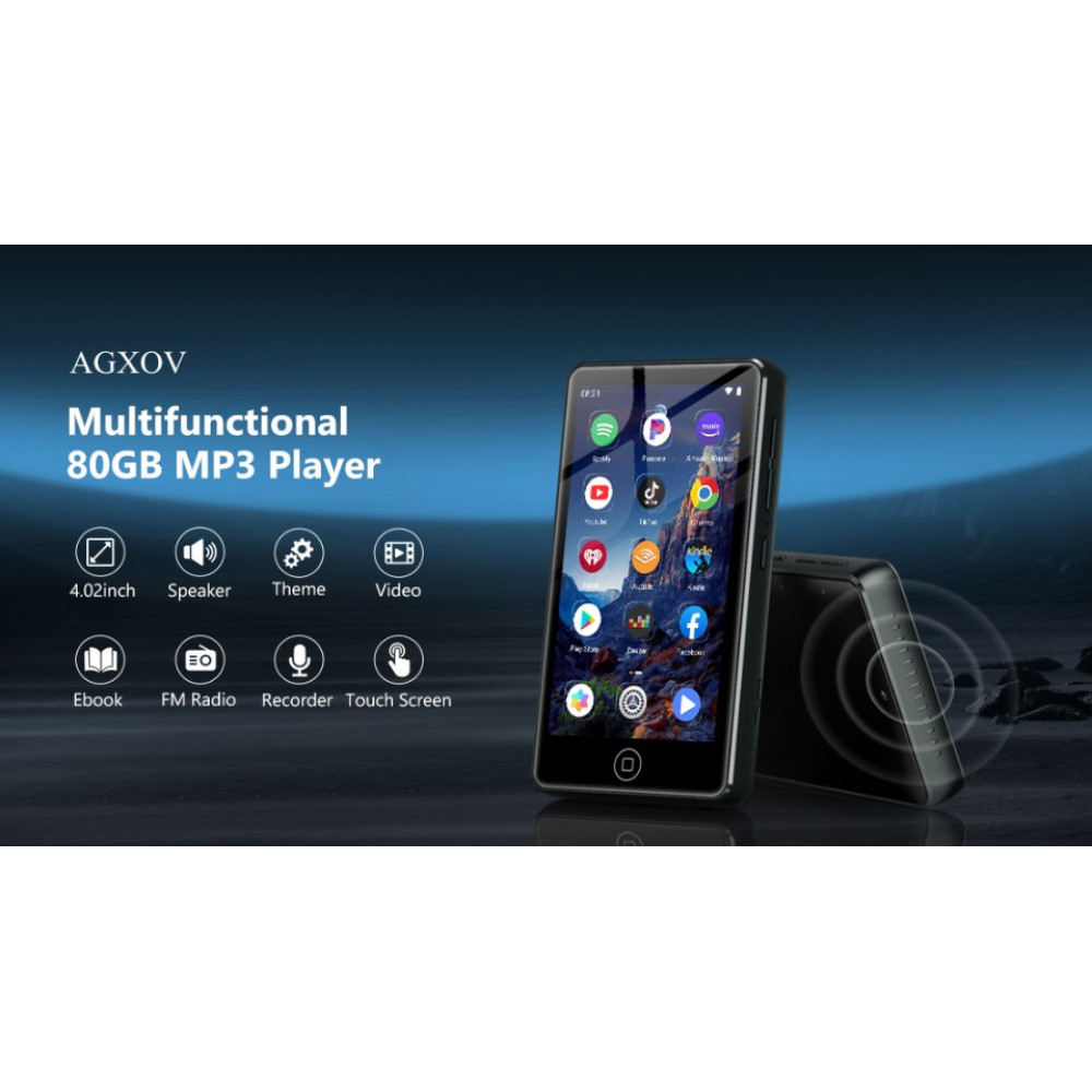 MP3-плеер AGXOV M302 80GB с Bluetooth WiFi и сенсорным экраном