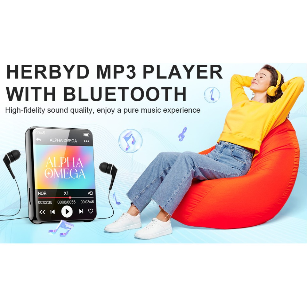 Музичний MP3 плеєр Herbyd з Bluetooth та сенсорним екраном пам’ять 128GB
