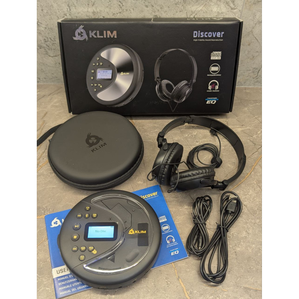 Портативный CD-плеер KLIM Discover с наушниками с SD-картами и FM-трансмиттером
