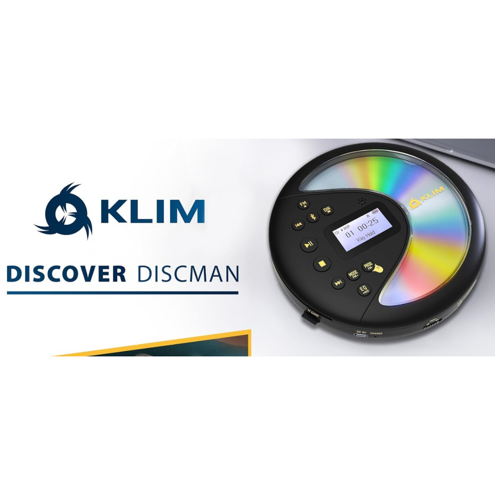 Портативный CD-плеер KLIM Discover с наушниками с SD-картами и FM-трансмиттером