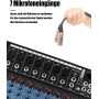 Професійний, 8-канальний стереомікшерний пульт Micfuns (Bluetooth, USB)