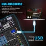 Професійний, 8-канальний стереомікшерний пульт Micfuns (Bluetooth, USB)