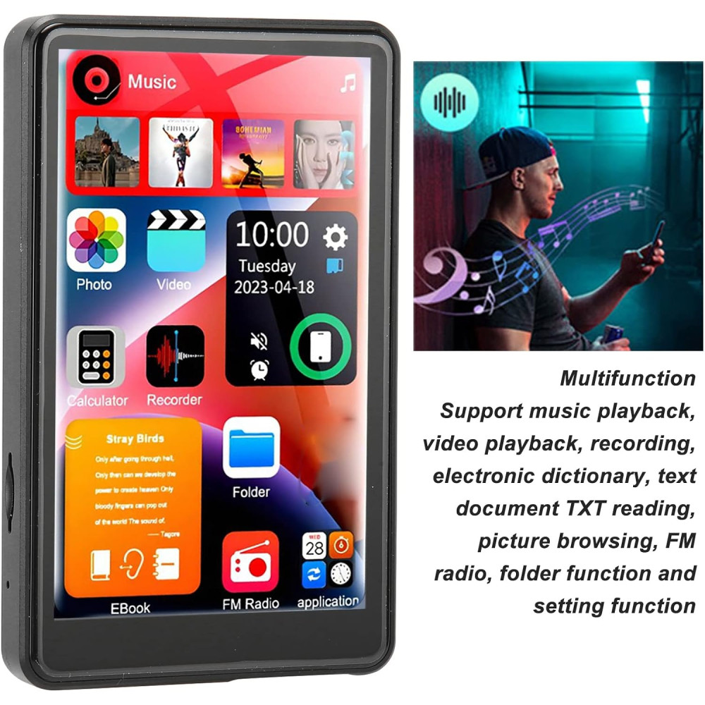 MP3-плеер Yoidesu X20 с Bluetooth, сенсорным экраном 4.0 HD, Hi-Fi-звуком