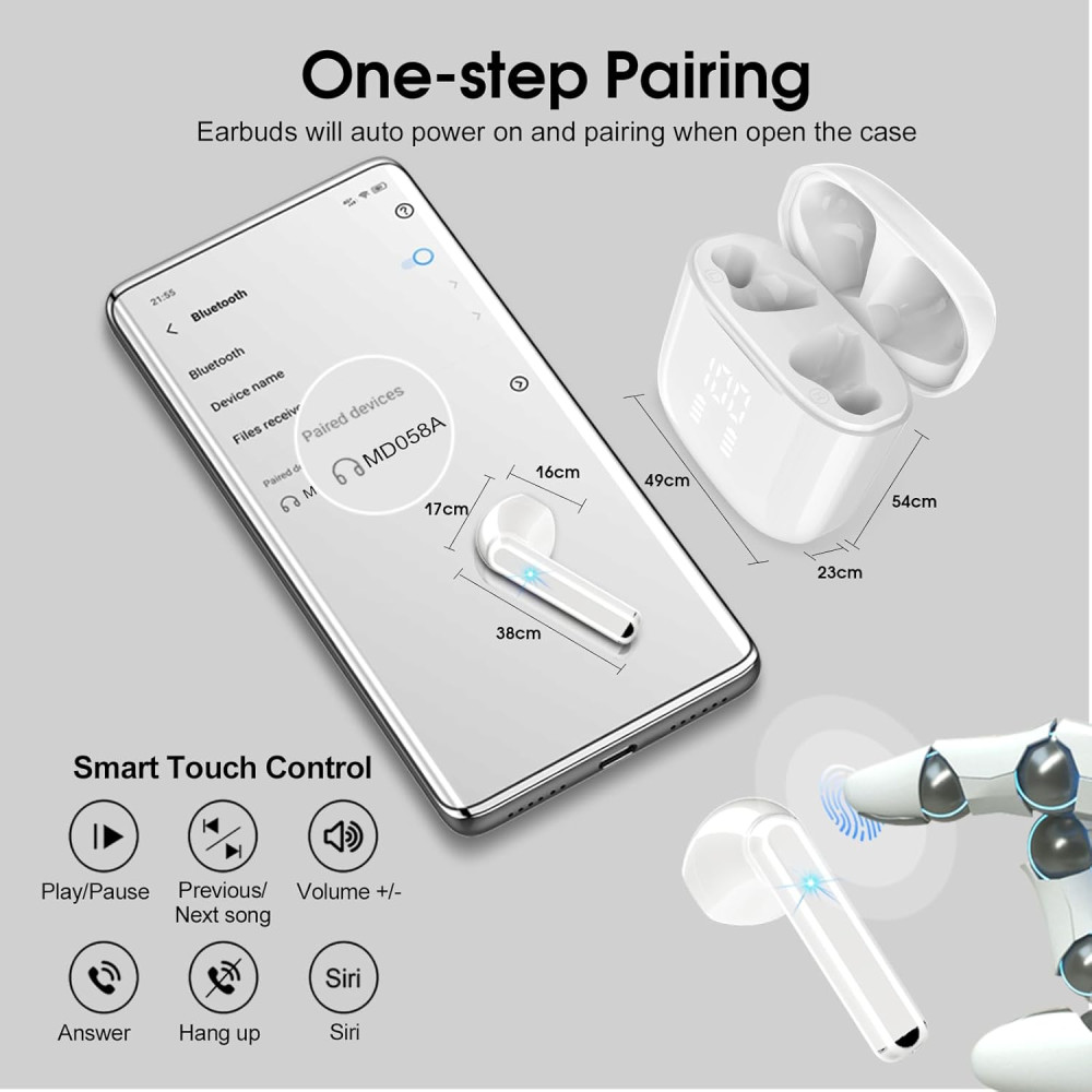 Беспроводные наушники OYIB, Bluetooth 5.3, с 4 микрофонами, шумоподавлением, четким звонком,с сенсорным управлением