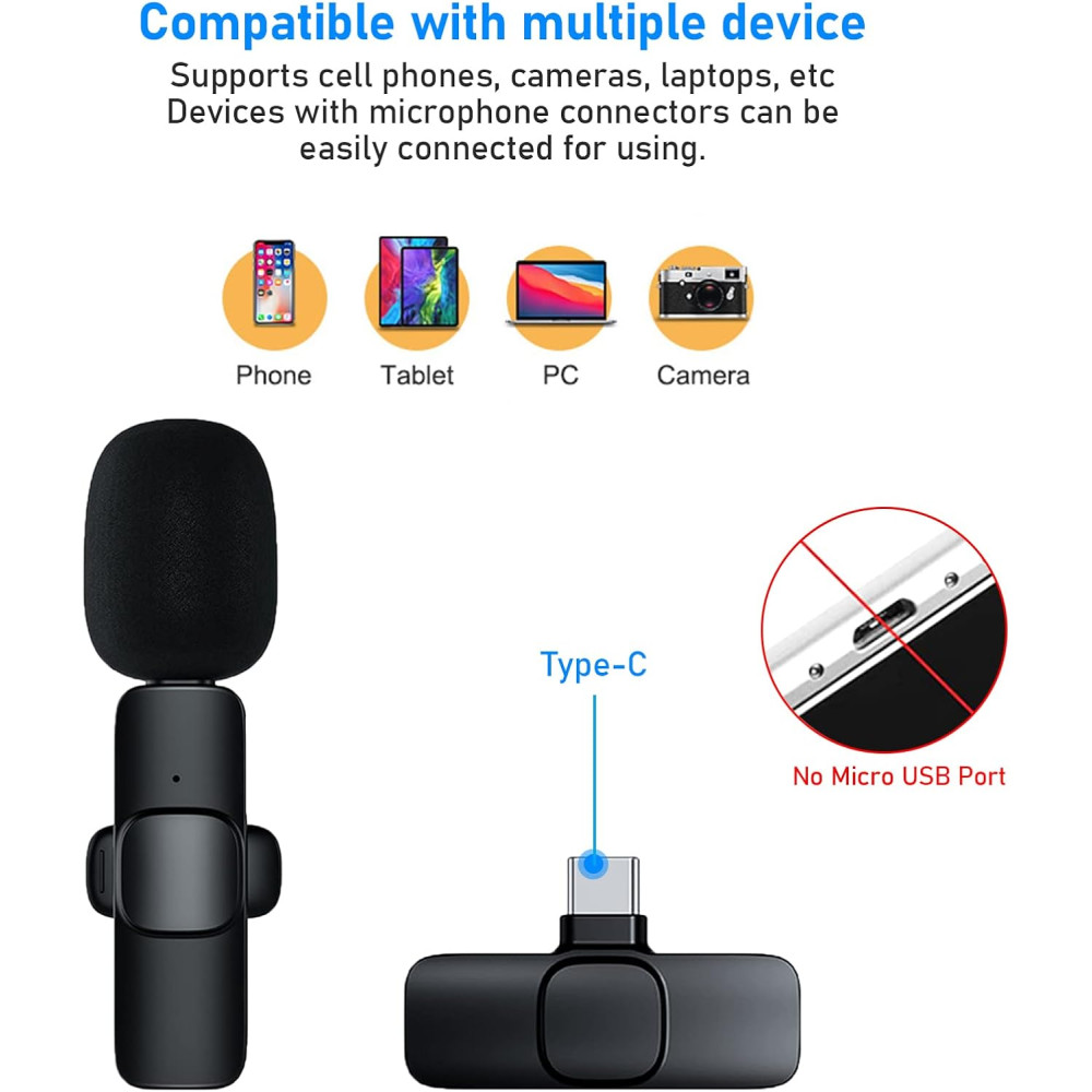 Бездротовий USB-мікрофон URCheers, міні-мікрофон для відеозапису (інтерфейс Type-C)