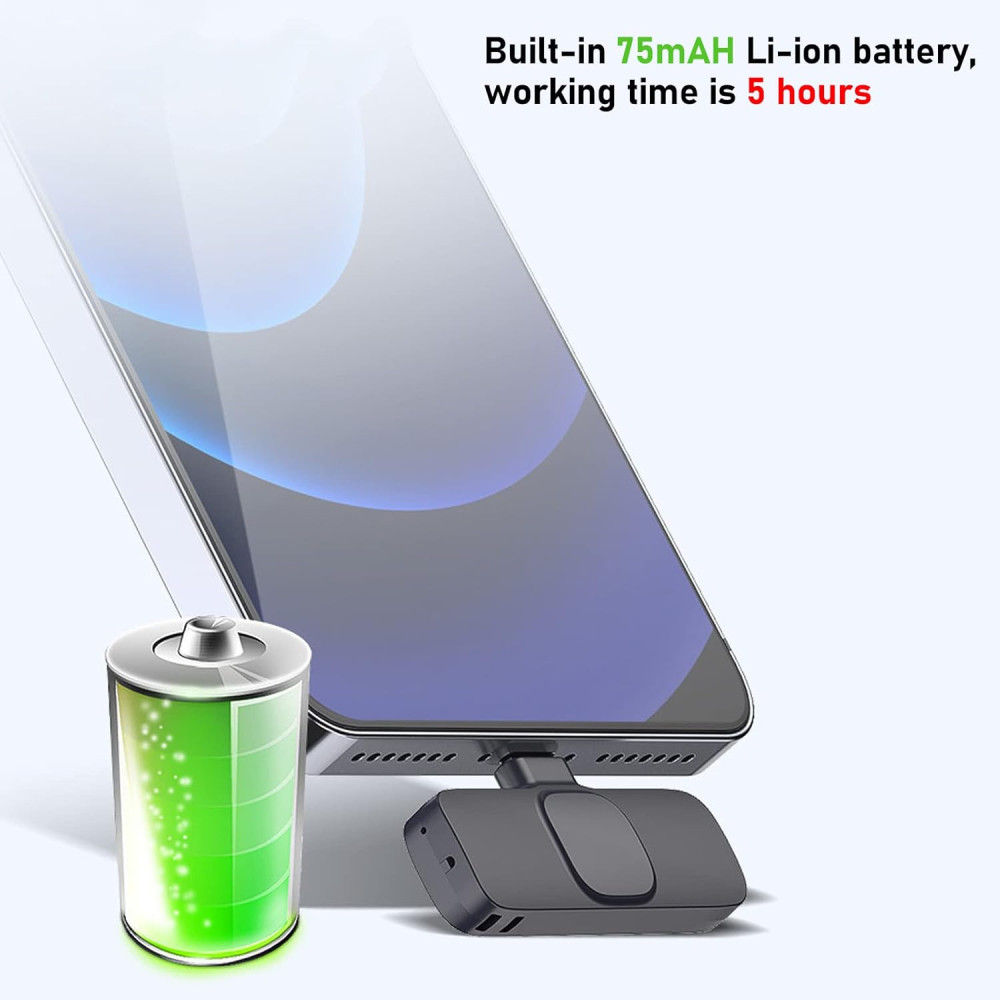 Бездротовий USB-мікрофон URCheers, міні-мікрофон для відеозапису (інтерфейс Type-C)