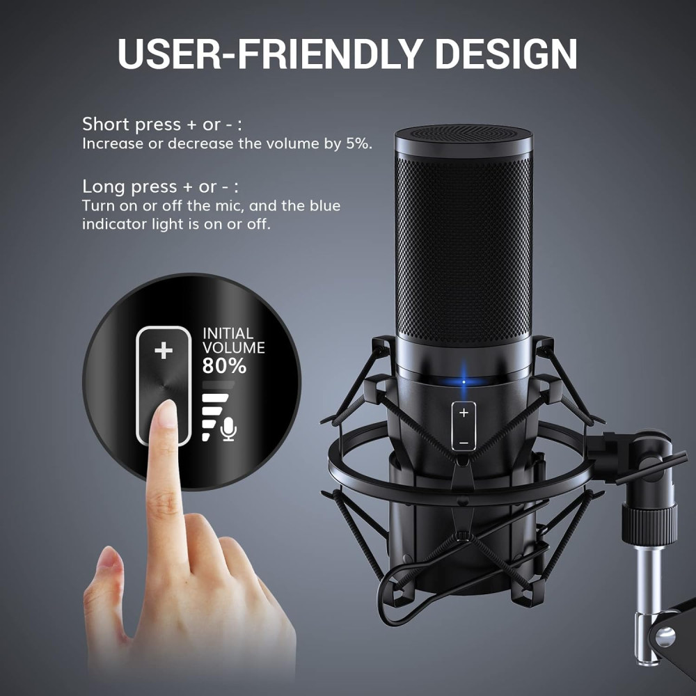 Микрофон TONOR USB для подкастов, игровой ПК, комплект микрофонов для потоковой трансляции на PS4/5/Discord/Twitch Gamer