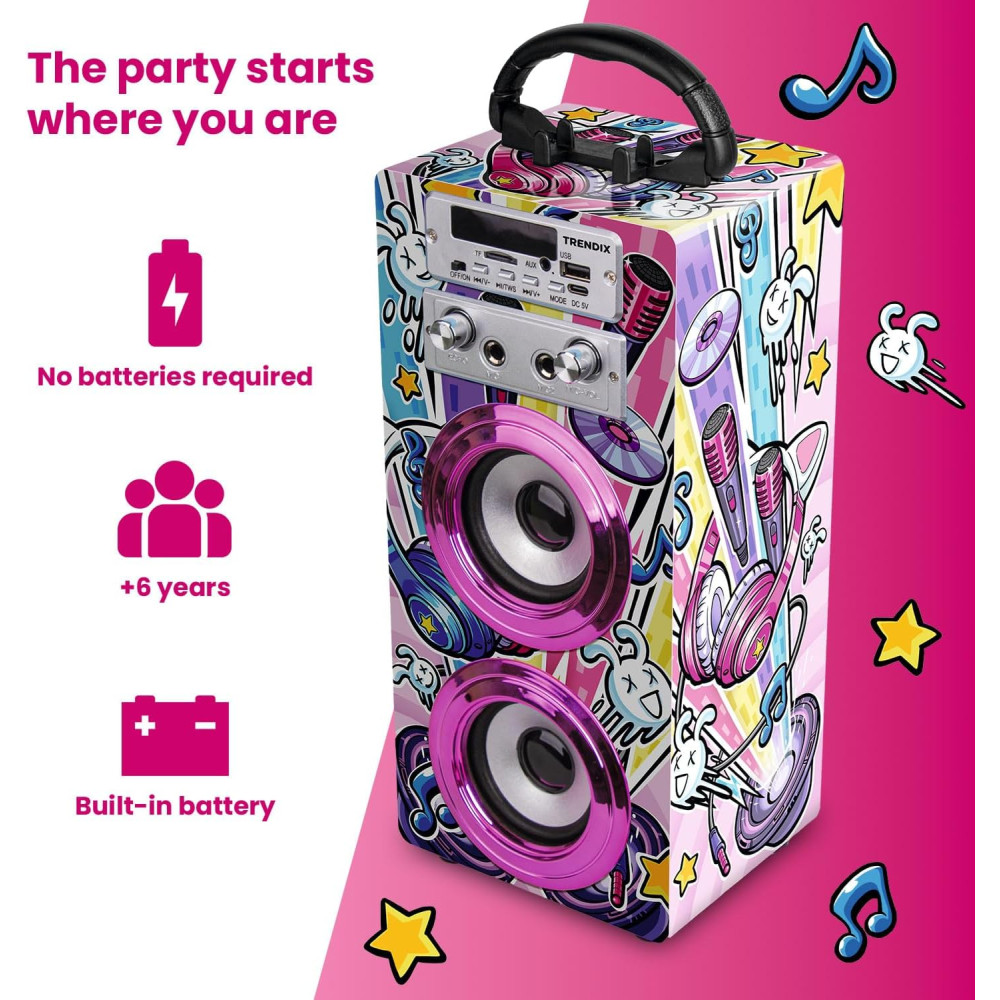 Дитяча караоке-система Party town з двома мікрофонами Bluetooth FM USB та Micro SD