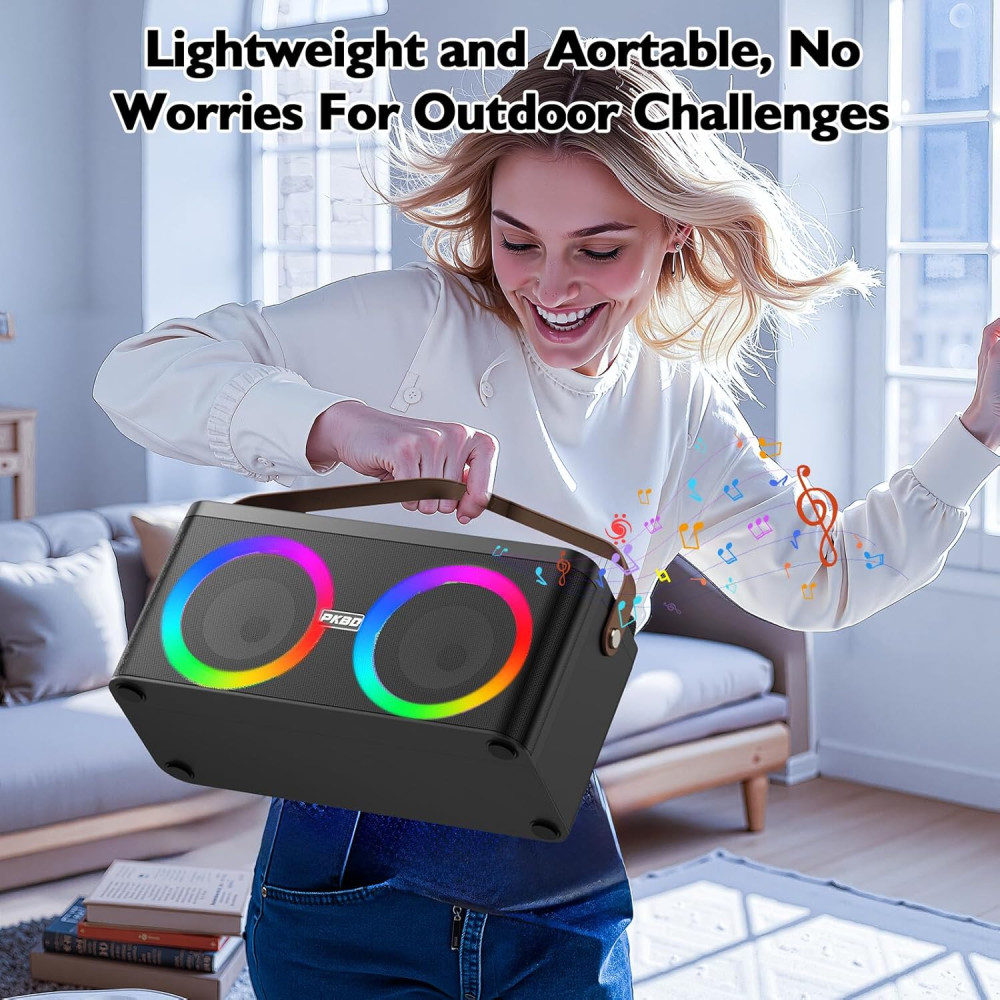 Караоке система PKBD с 2 микрофонами и LED подсветкой Bluetooth