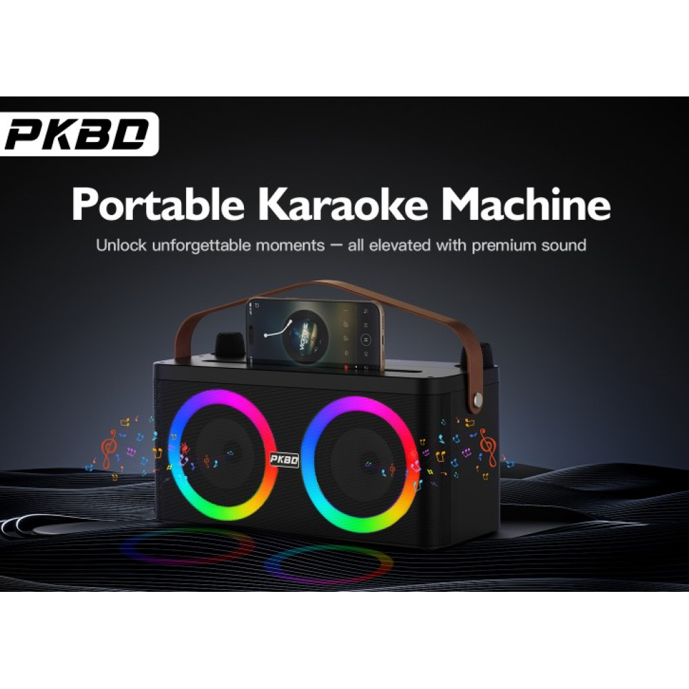 Караоке система PKBD с 2 микрофонами и LED подсветкой Bluetooth