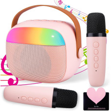 Детская караоке колонка UCAMP с 2 беспроводными микрофонами Bluetooth