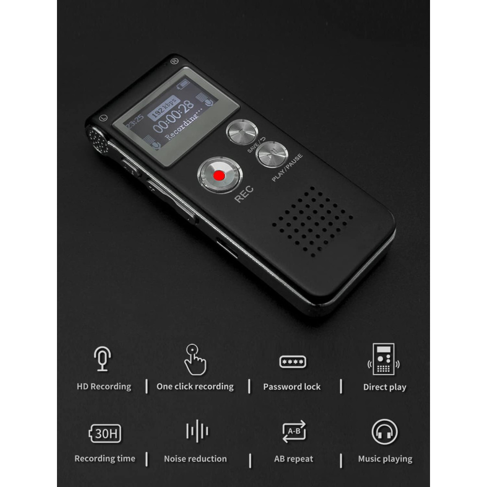 Цифровой аккумуляторный диктофон Fikyra 64GB MP3