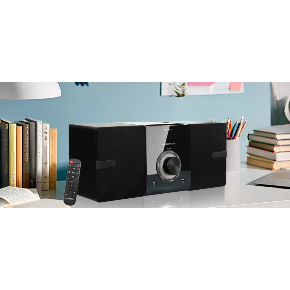 Музыкальный центр Hi-Fi микросистема LONPOO LP-886, 30 Вт CD Bluetooth USB FM AUX пульт ДУ