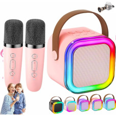 Мини караоке Bosjct K12 портативная Bluetooth колонка с микрофонами и LED подсветкой