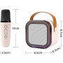 Мини караоке Bosjct K12 портативная Bluetooth колонка с микрофонами и LED подсветкой