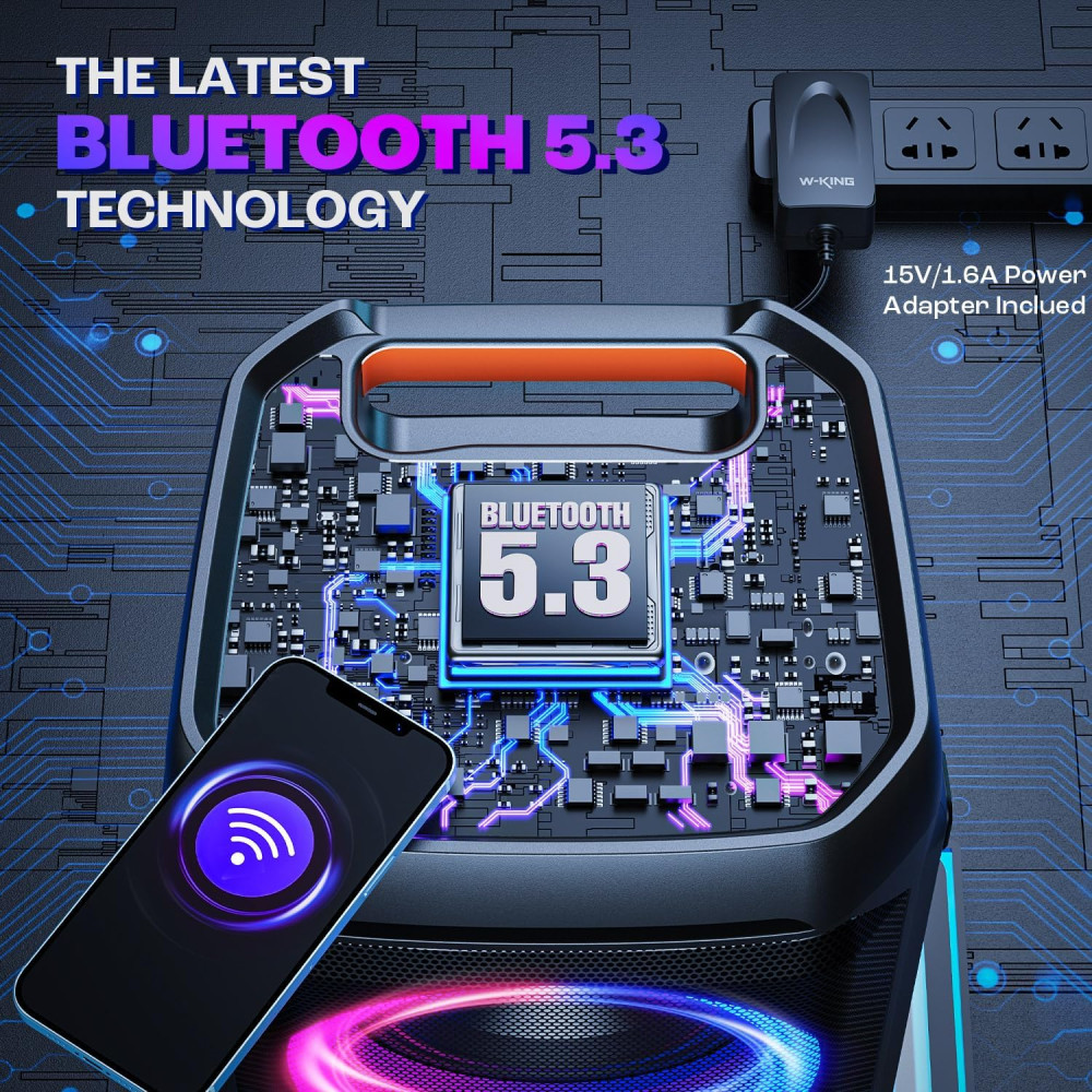 Портативна акустична система W-KING T11 240W IPX6 RGB