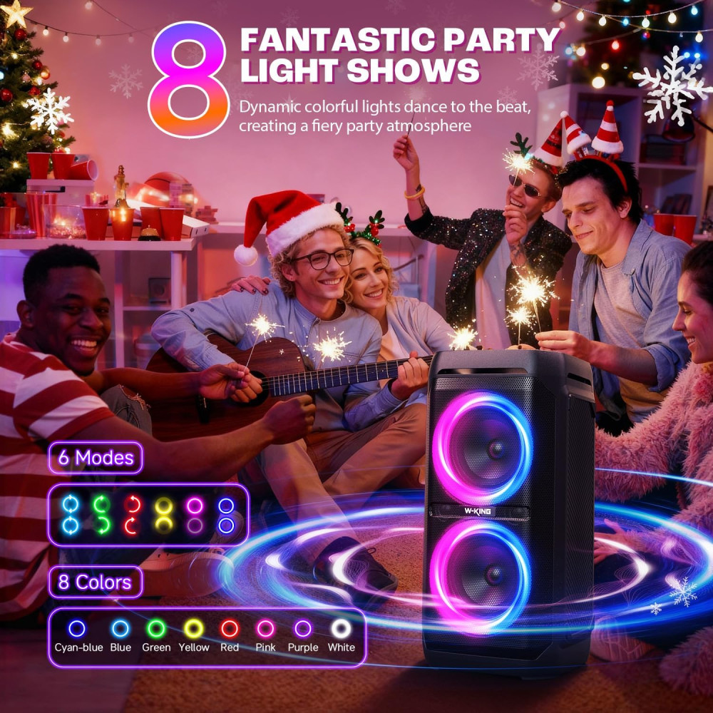 Портативна акустична система W-KING T11 240W IPX6 RGB