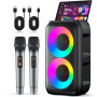 Караоке колонка Peski з 2 бездротовими мікрофонами Bluetooth LED 