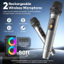 Караоке колонка Peski з 2 бездротовими мікрофонами Bluetooth LED 