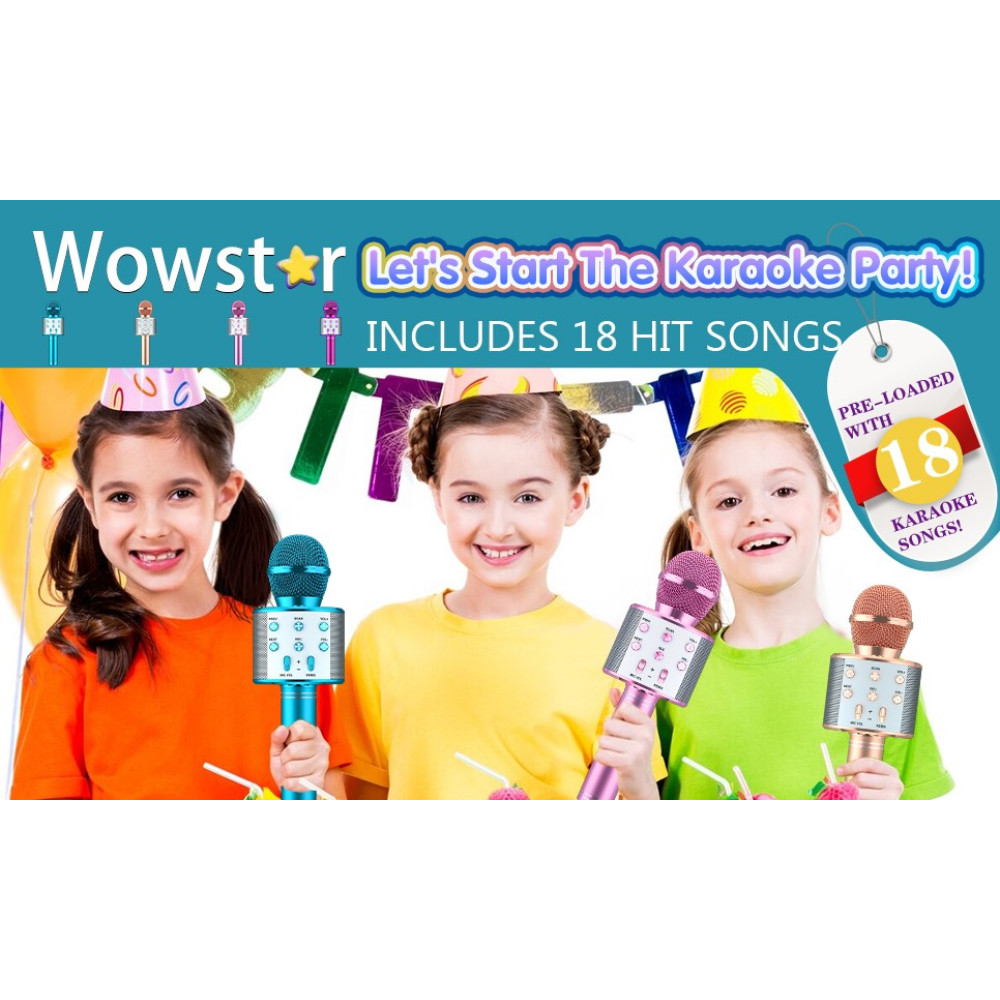 Караоке мікрофон Wowstar WS 858 Bluetooth для дітей 