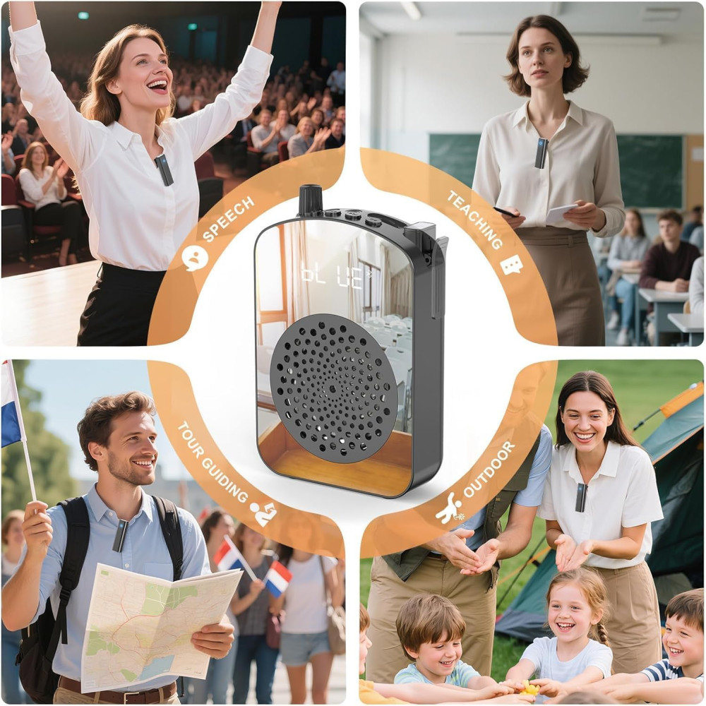 Портативный усилитель голоса PRUNUS A10 с беспроводным микрофоном 15W