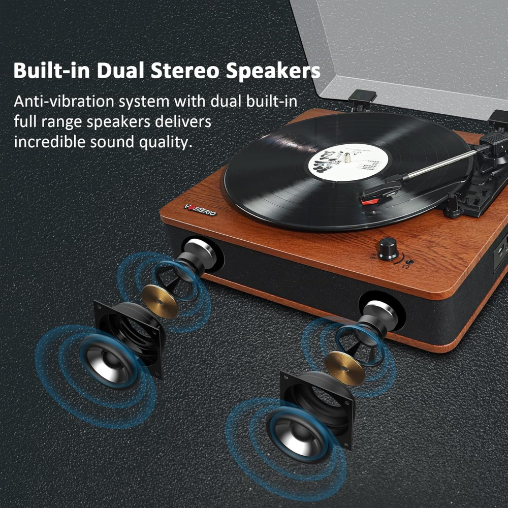 Виниловый проигрыватель Vosterio B 660 с Bluetooth и FM радио