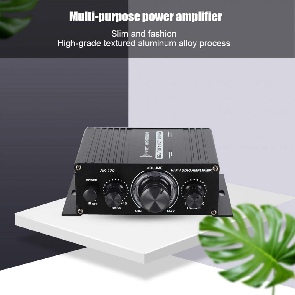 Міні аудіопідсилювач ASHATA AK170 12V 20W плюс 20W