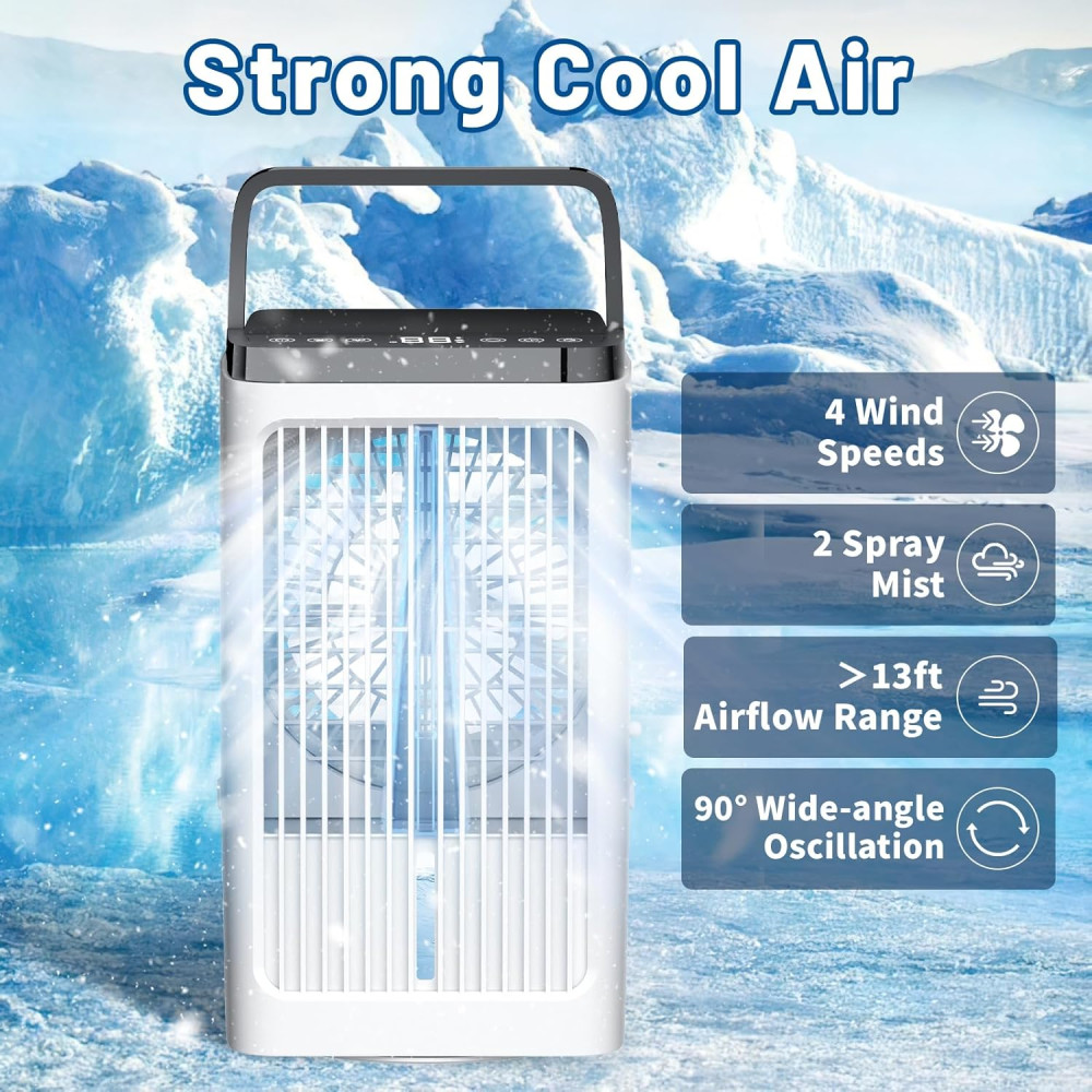 Мобильный мини кондиционер - увлажнитель Air Cooler K70 с подсветкой и таймером