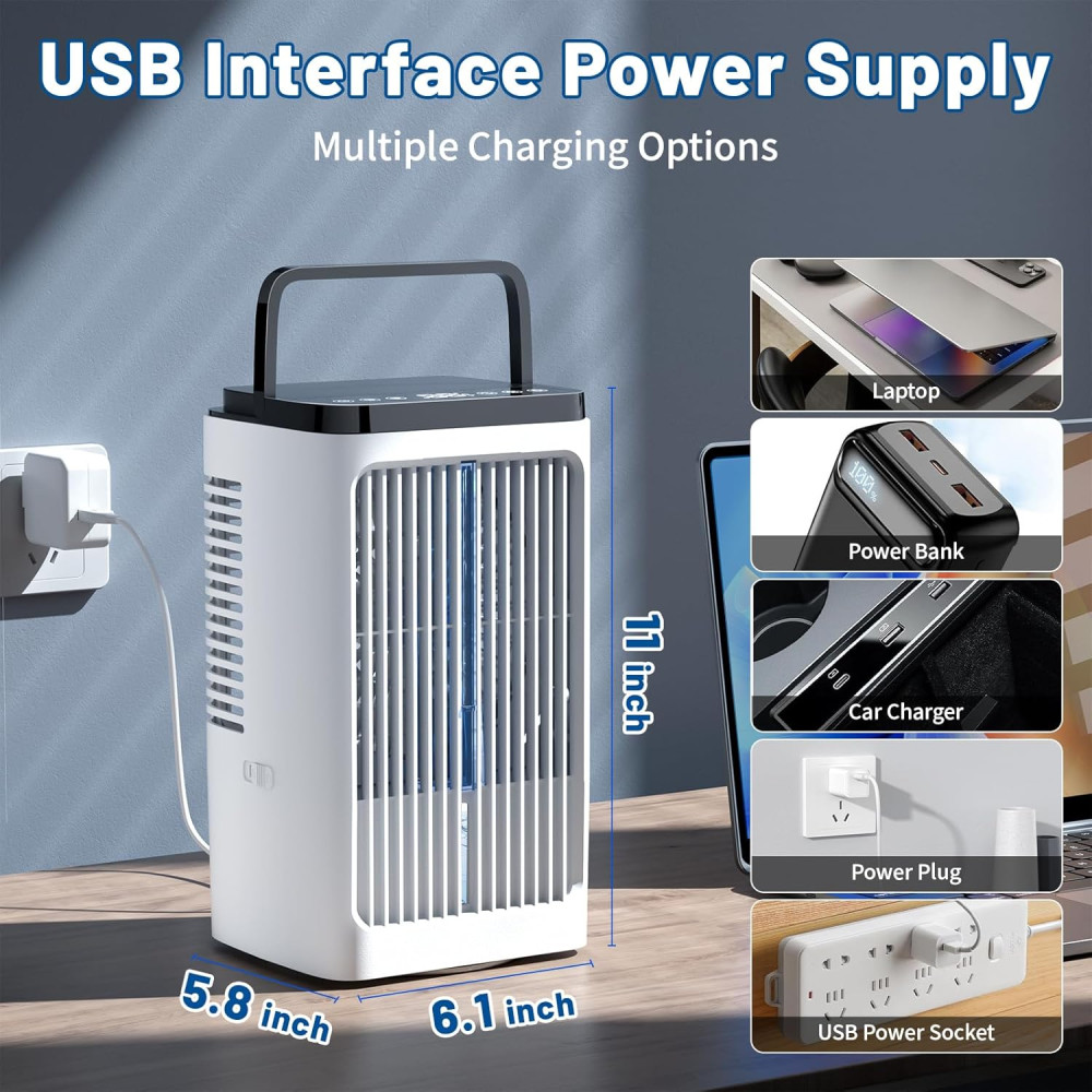 Мобильный мини кондиционер - увлажнитель Air Cooler K70 с подсветкой и таймером