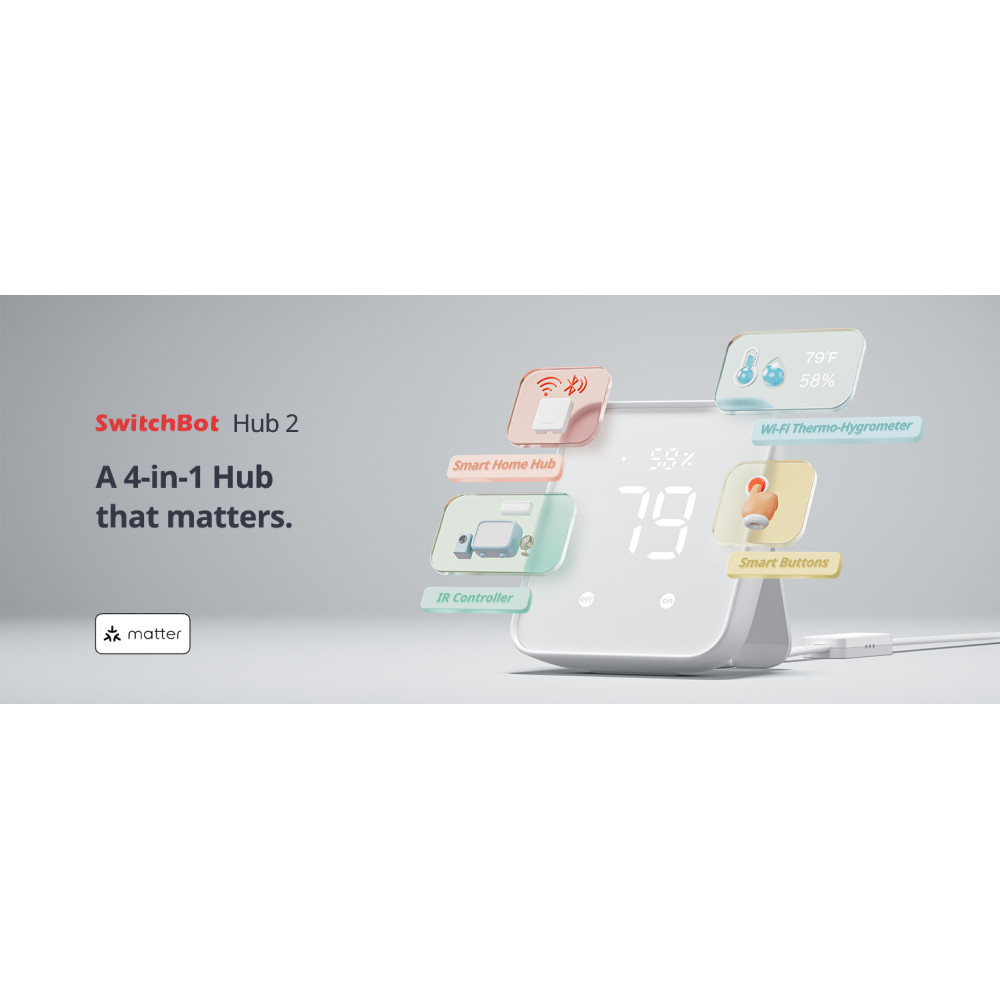  Умный WiFi термометр-гигрометр, ‎Датчик SwitchBot Hub 2 W3202100