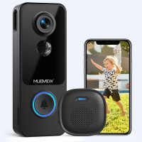 Беспроводной дверной видеозвонок MUBVIEW, аккумуляторный, 2,4G, Wi-Fi, 1080p HD, с ночным видением