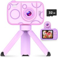 Дитячий фотоапарат HOFIT з з триподом, SD-карта на 32 ГБ, 1080P HD